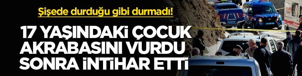 Şişede durduğu gibi durmadı! 17 yaşındaki çocuk akrabasını vurdu sonra intihar etti