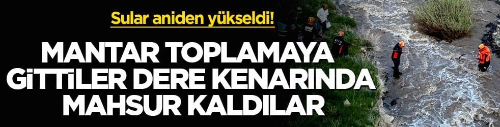 Sular aniden yükseldi! Mantar toplamaya gittiler, dere kenarında mahsur kaldılar