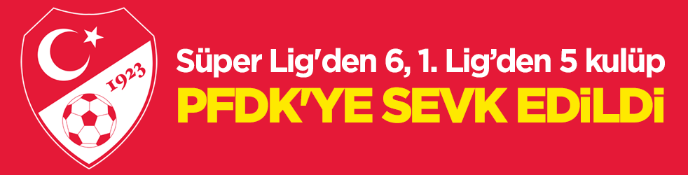 Süper Lig'den 6, 1. Lig’den 5 kulüp PFDK'ye sevk edildi