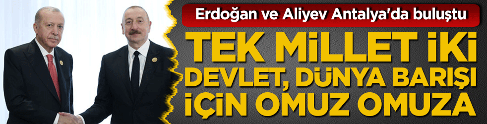 Tek millet iki devlet, dünya barışı için omuz omuza! Erdoğan ve Aliyev Antalya'da buluştu