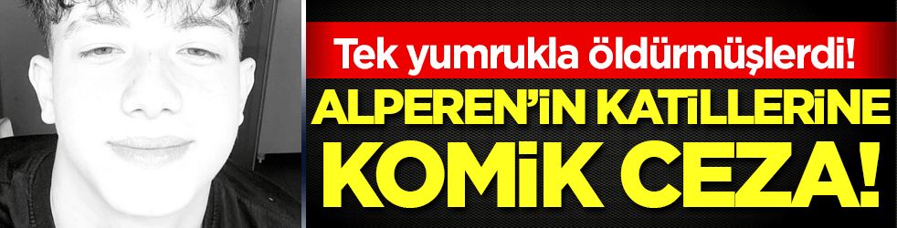 Tek yumrukla ölümüne neden olmuşlardı: Alperen'i öldüren sanıklara komik ceza!