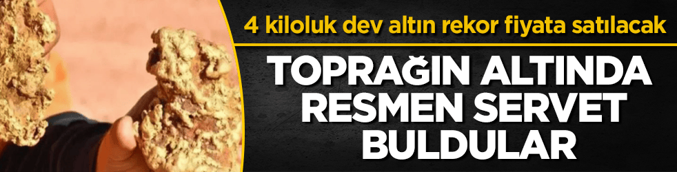 Toprağın altında resmen servet buldular: 4 kiloluk dev altın rekor fiyata satılacak
