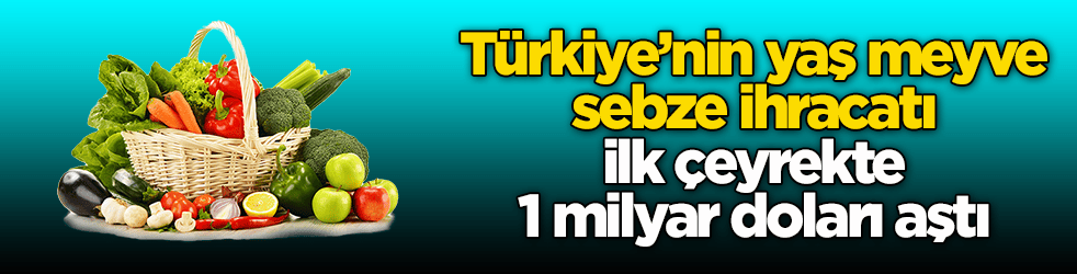 Türkiye’nin yaş meyve sebze ihracatı ilk çeyrekte 1 milyar doları aştı