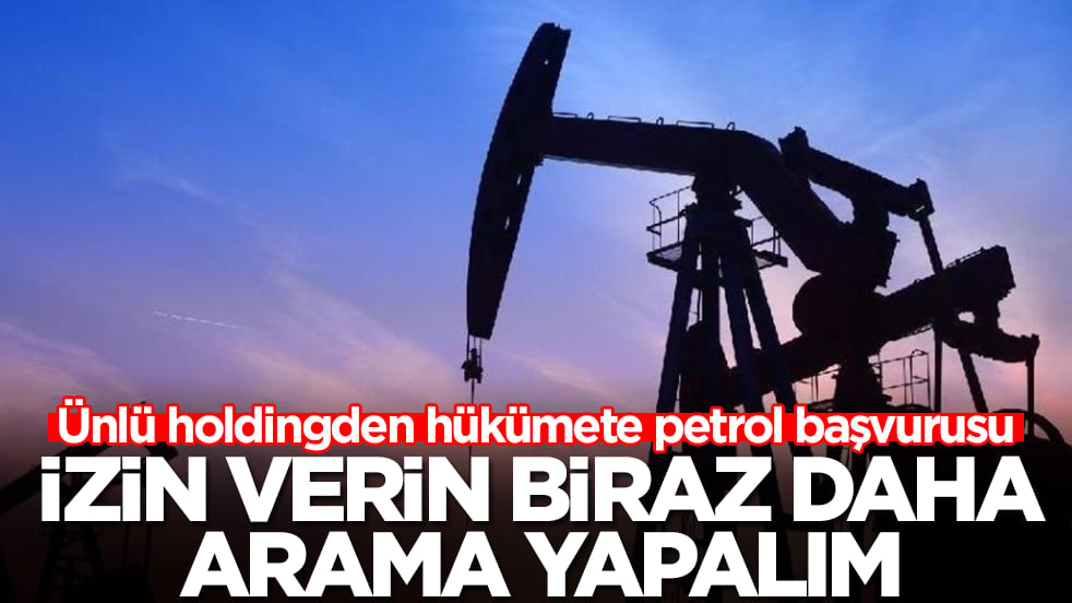 Ünlü holdingden hükümete petrol başvurusu: İzin verin biraz daha arayalım
