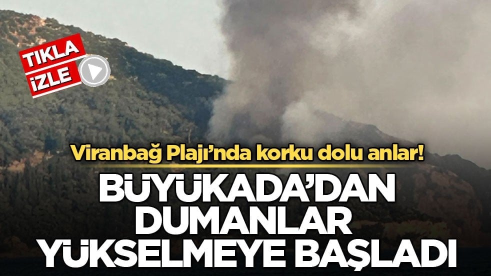 Viranbağ Plajı’nda korku dolu anlar! Büyükada’dan dumanlar yükselmeye başladı