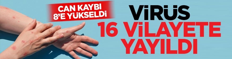 Virüs 16 vilayete yayıldı: Can kaybı 8’e yükseldi