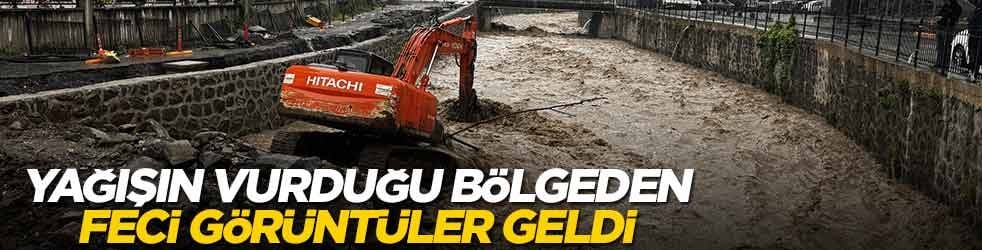 Yağışın vurduğu bölgeden feci görüntüler geldi