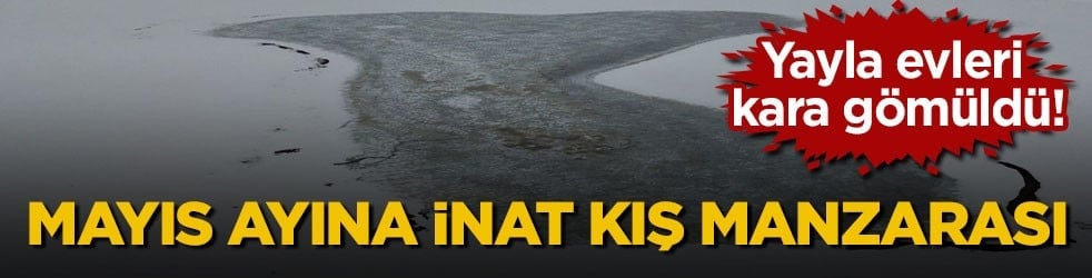 Yayla evleri kara gömüldü! Mayıs ayına inat kış manzarası