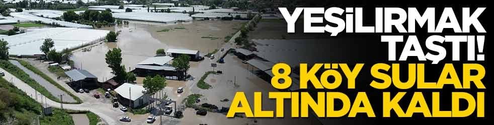 Yeşilırmak taştı! 8 köy sular altında kaldı