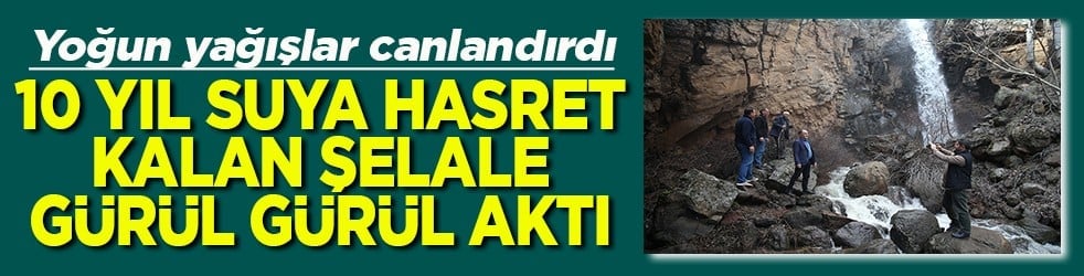 Yoğun yağışlar canlandırdı 10 yıl suya hasret kalan şelale gürül gürül aktı