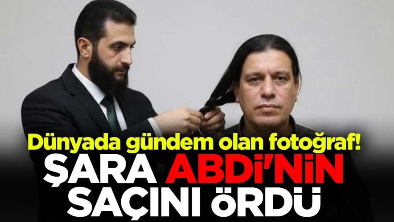 Dünyada gündem olan fotoğraf! Ahmed Şara, Mazlum Abdi'nin saçını ördü