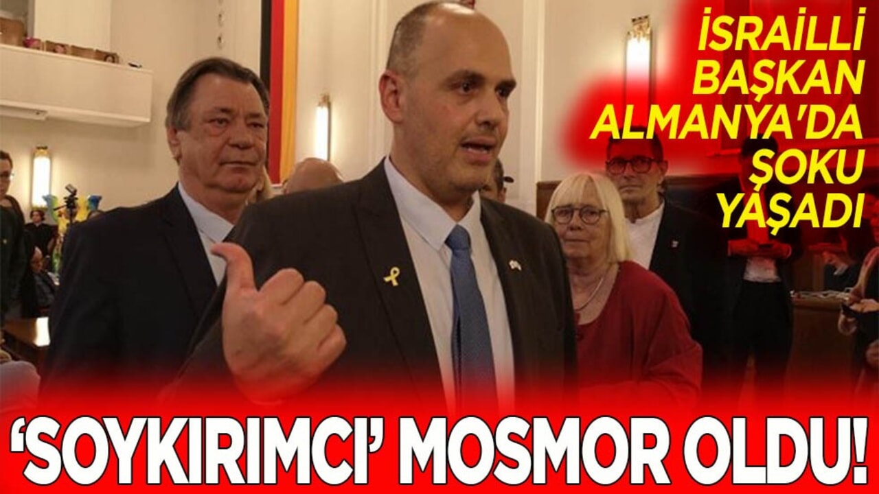 İsrailli Başkan Almanya’da şoku yaşadı. "Soykırımcı" Mosmor oldu