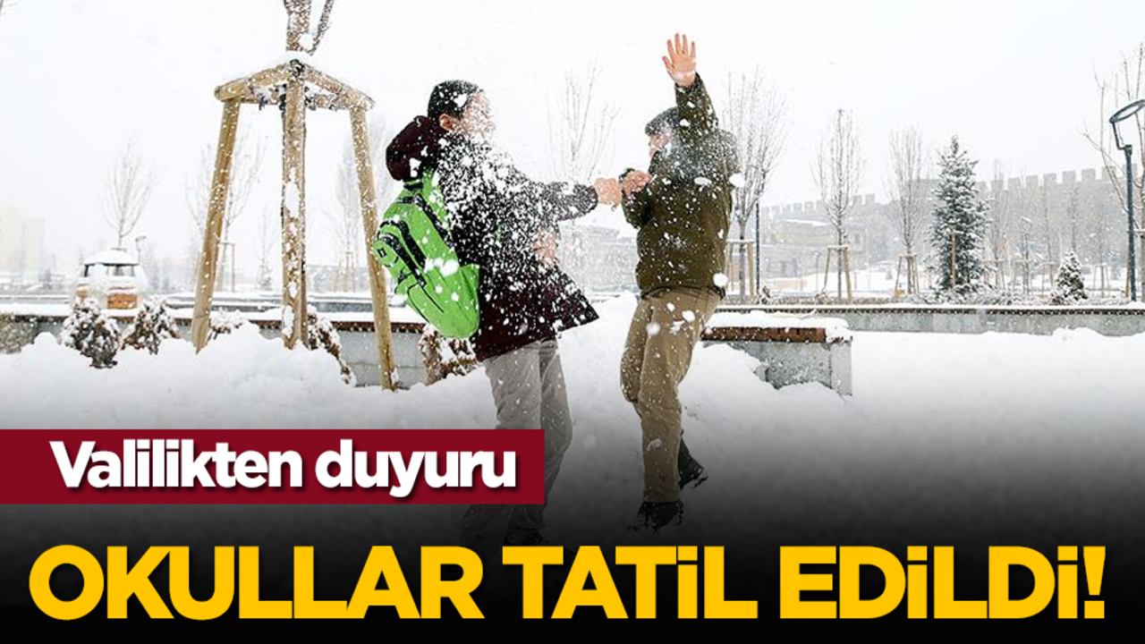Valilikten duyuru: Okullar tatil edildi!
