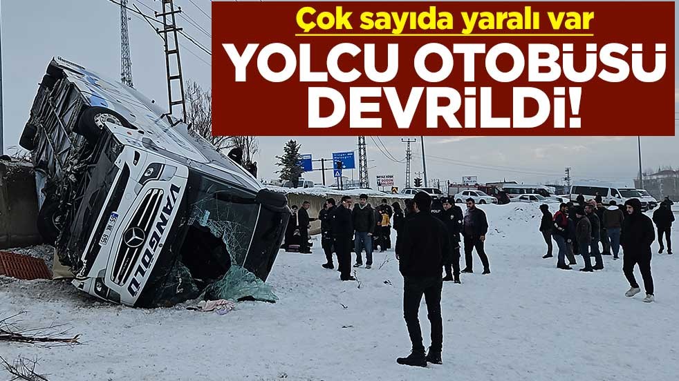 Yolcu otobüsü devrildi! Çok sayıda yaralı var
