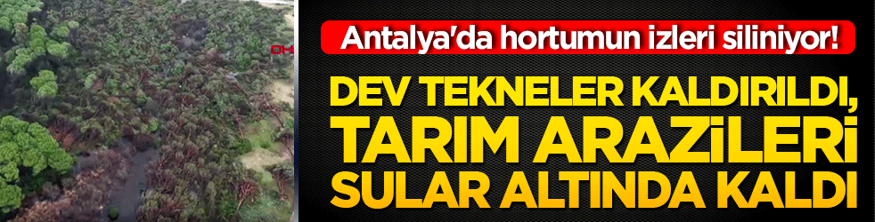 Antalya'da hortumun izleri siliniyor! Dev tekneler kaldırıldı, tarım arazileri sular altında kaldı