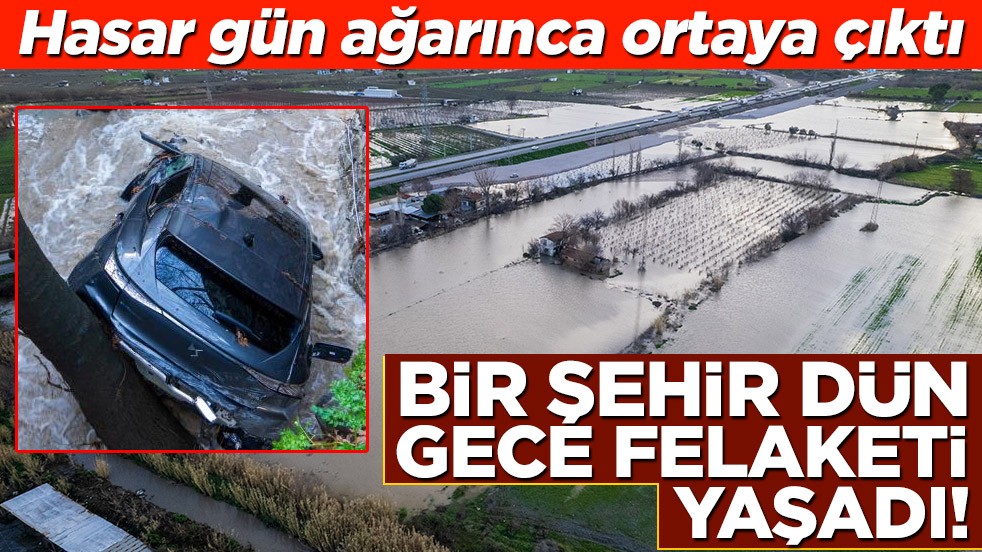 Bir şehir dün gece felaketi yaşadı! Hasar gün ağarınca ortaya çıktı