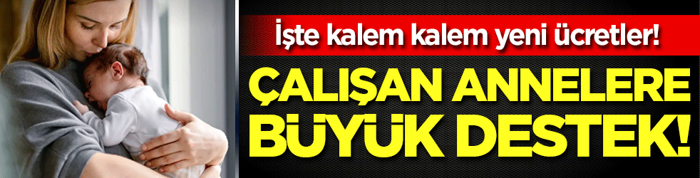 Çalışan annelere büyük destek: İşte kalem kalem yeni ücretler!