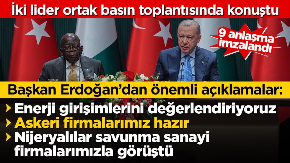 Cumhurbaşkanı Erdoğan: Nijerya'daki enerji girişimlerini değerlendiriyoruz