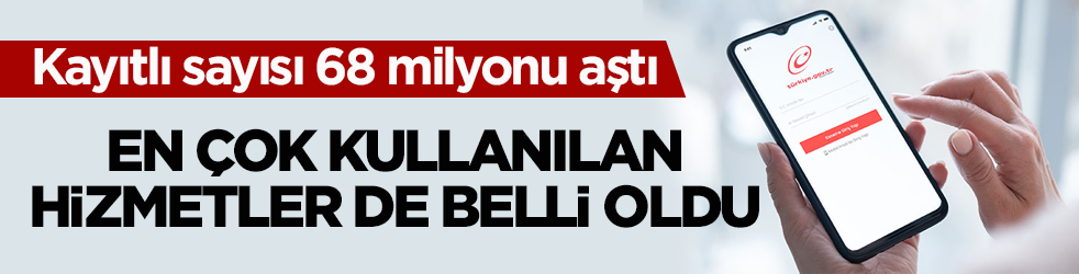 e-Devlet’e kayıtlı sayısı 68 milyonu aştı! En çok kullanılan hizmetler de belli oldu