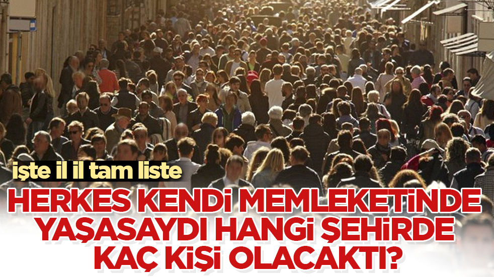 Herkes kendi memleketinde yaşasaydı hangi şehirde kaç kişi olacaktı? İşte il il tam liste