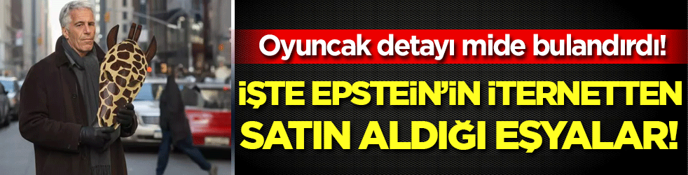 İşte Epstein'in internetten aldığı eşyalar! Oyuncak detayı mide bulandırdı!