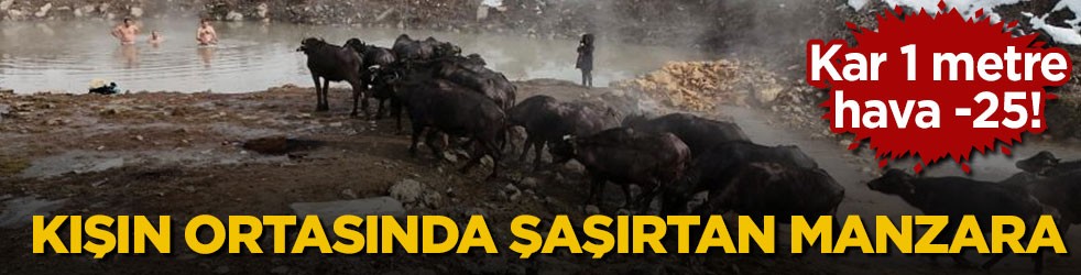 Kar 1 metre, hava eksi 25! Kışın ortasında şaşırtan manzara