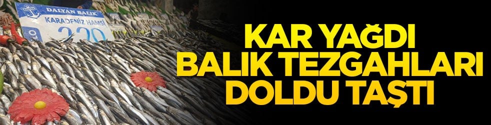 Kar yağdı balık tezgahları doldu taştı