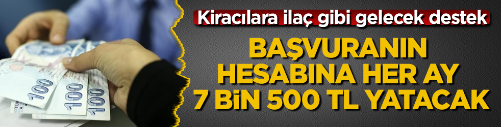 Kiracılara ilaç gibi gelecek destek! Başvuranın hesabına her ay 7 bin 500 TL yatacak