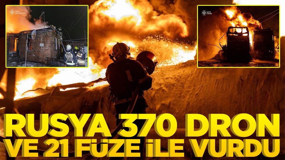 Rusya 370 dron ve 21 füze ile vurdu