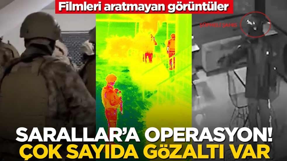 Sarallar'a operasyon! Çok sayıda gözaltı var... Film gibi kareler