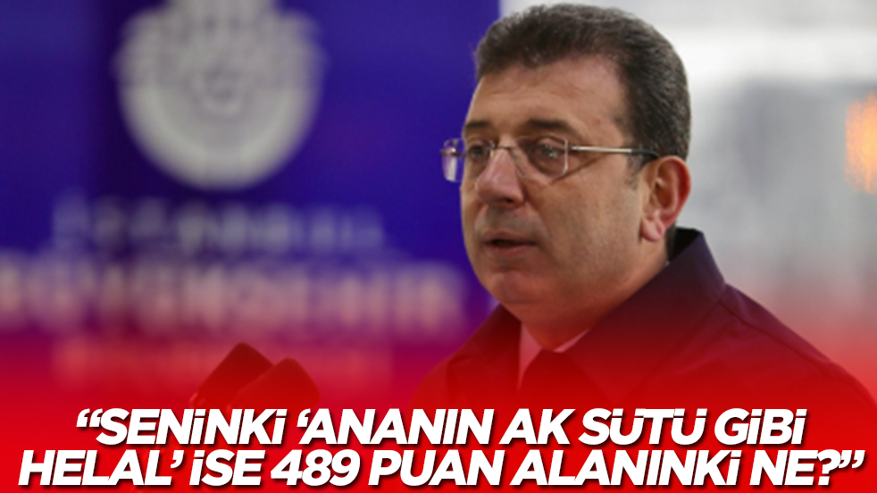 'Seninki "Ananın ak sütü gibi helal" ise, 489 puan alanınki ne?'