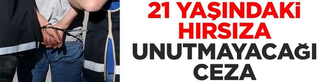 21 yaşındaki hırsıza unutmayacağı ceza
