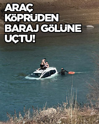 Araç köprüden baraj gölüne uçtu!