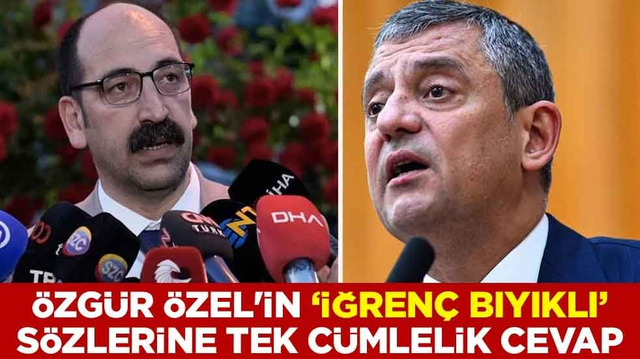 &Ouml;zg&uuml;r &Ouml;zel'in "iğren&ccedil; bıyıklı" s&ouml;zlerine tek c&uuml;mlelik cevap