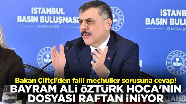 Bakan &Ccedil;ift&ccedil;i&rsquo;den faili me&ccedil;huller sorusuna cevap! Bayram Ali &Ouml;zt&uuml;rk Hoca'nın dosyası raftan iniyor