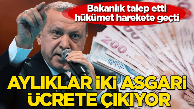 Bakanlık talep etti, h&uuml;k&uuml;met harekete ge&ccedil;ti! Aylıklar iki asgari &uuml;crete &ccedil;ıkıyor