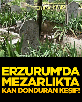 Erzurum'da mezarlıkta kan donduran keşif!