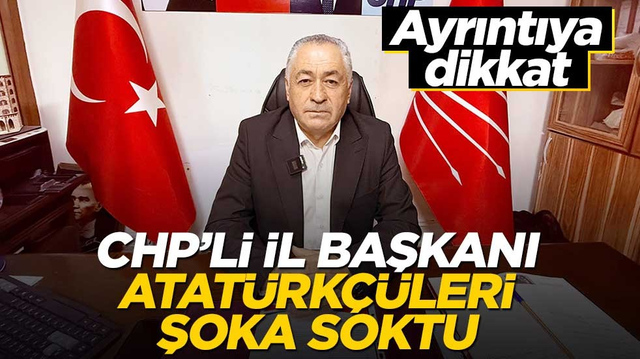 Fotoğraftaki ayrıntıya dikkat! CHP&rsquo;li başkan Atat&uuml;rk&ccedil;&uuml;leri şoka soktu