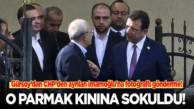 G&uuml;rsoy&rsquo;dan CHP&rsquo;den ayrılan İmamoğlu&rsquo;na fotoğraflı g&ouml;nderme: O parmak kınına sokuldu!