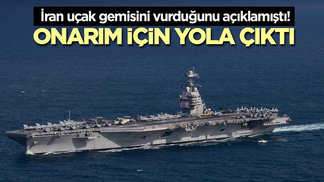 İran u&ccedil;ak gemisini vurduğunu a&ccedil;ıklamıştı! Onarım i&ccedil;in yola &ccedil;ıktı