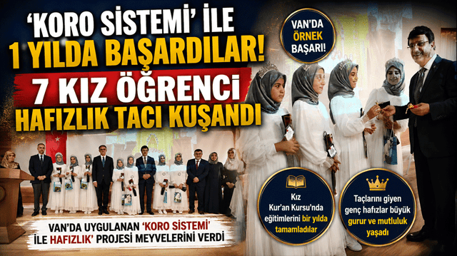 'Koro sistemi' ile 1 yılda başardılar! 7 kız &ouml;ğrenci hafızlık tacı kuşandı
