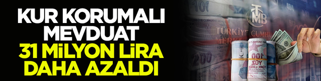 Kur korumalı mevduat 31 milyon lira daha azaldı