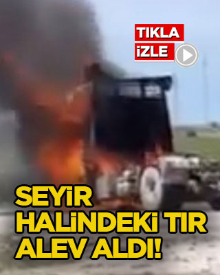 Seyir halindeki tır alev aldı!