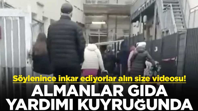 S&ouml;ylenince inkar ediyorlar alın size videosu! Almanlar gıda yardımı kuyruğunda