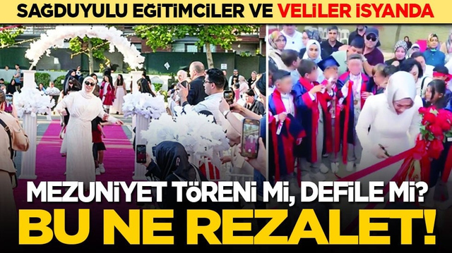 Veliler isyanda: Mezuniyet t&ouml;reni mi, defile mi? Bu ne rezalet!