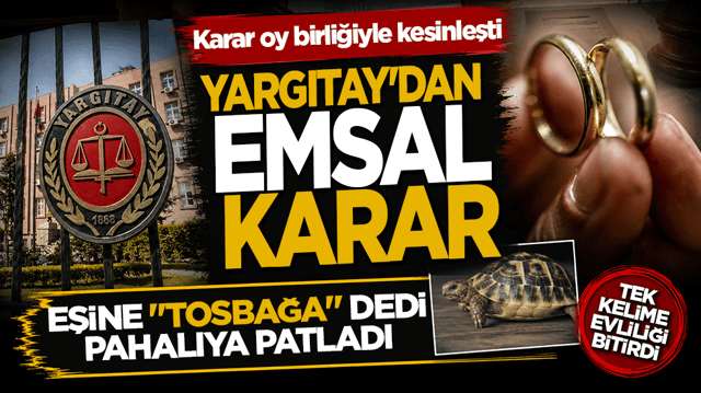 Yargıtay'dan dikkat &ccedil;eken boşanma kararı! Eşine 'tosbağa' dedi, pahalıya patladı! Hakaret eden eş ağır kusurlu bulundu