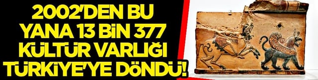 2002'den bu yana 13 bin 377 Kültür Varlığı Türkiye'ye döndü...