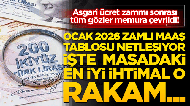 Asgari &uuml;cret zammı sonrası t&uuml;m g&ouml;zler memura &ccedil;evrildi! Ocak 2026 zamlı maaş tablosu netleşiyor: En d&uuml;ş&uuml;k memur maaşı bu olacak...