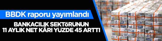 BBDK raporu yayımlandı! Bankacılık sekt&ouml;r&uuml;n&uuml;n 11 aylık net k&acirc;rı y&uuml;zde 45 arttı