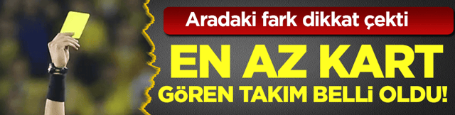 En az kart g&ouml;ren takım belli oldu! Aradaki fark dikkat &ccedil;ekti!